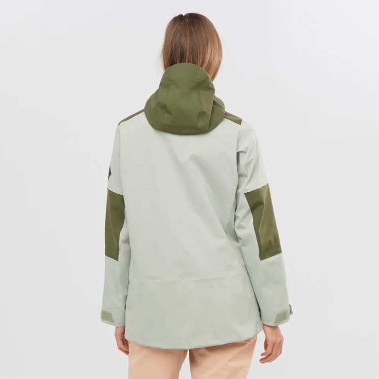 Mint / Olive Salomon Stance 3L Women's Ski Jackets | IE AF3280